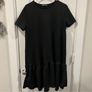 Black Zara Ruffle Dress - Size Large